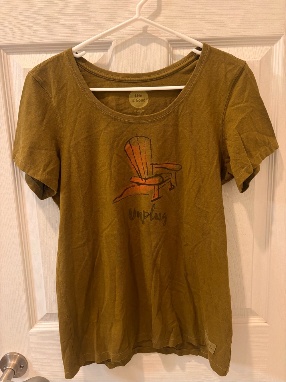 Life is Good Green Olive 'Unplug' Graphic Tee